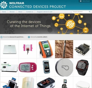 Wolframov Connected Device Project je največja baza naprav IoT in seznam njihovih lastnosti.